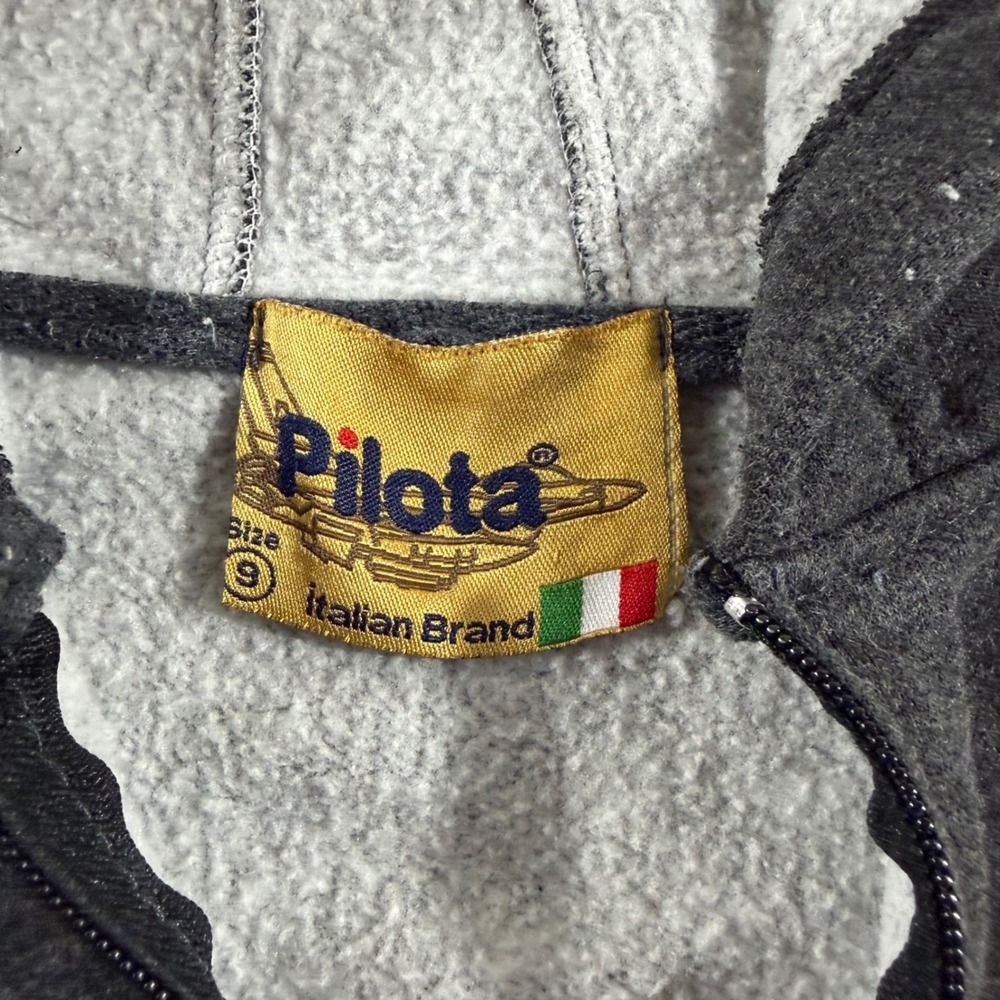 Pilota Ferrari Zip Up Hoodie Kids Size 9 Charcoal Gray Fleece Racing Jacket - Picture 3 of 10